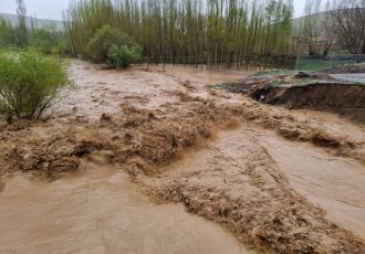 بارش شدید باران باعث ایجاد سیلاب در روستاهای نهاوند شد